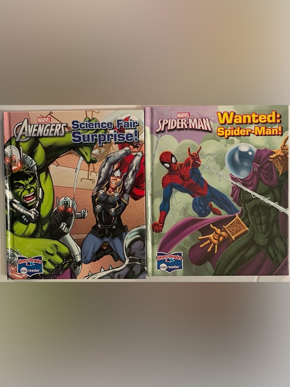 Set of 2 Marvel Story Reader Me Reader Books: Avengers Science Fair Surprise